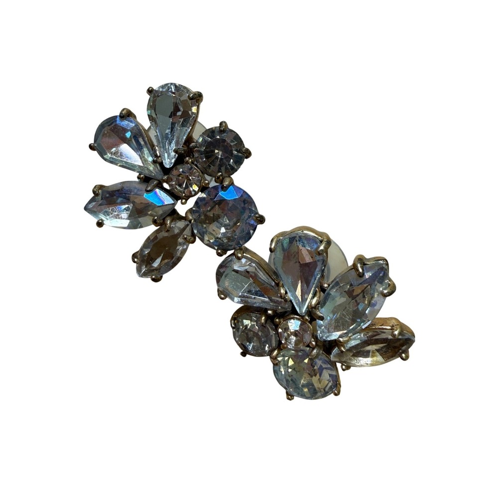 Glam Crystal Floral Statement Earrings from J.Crew